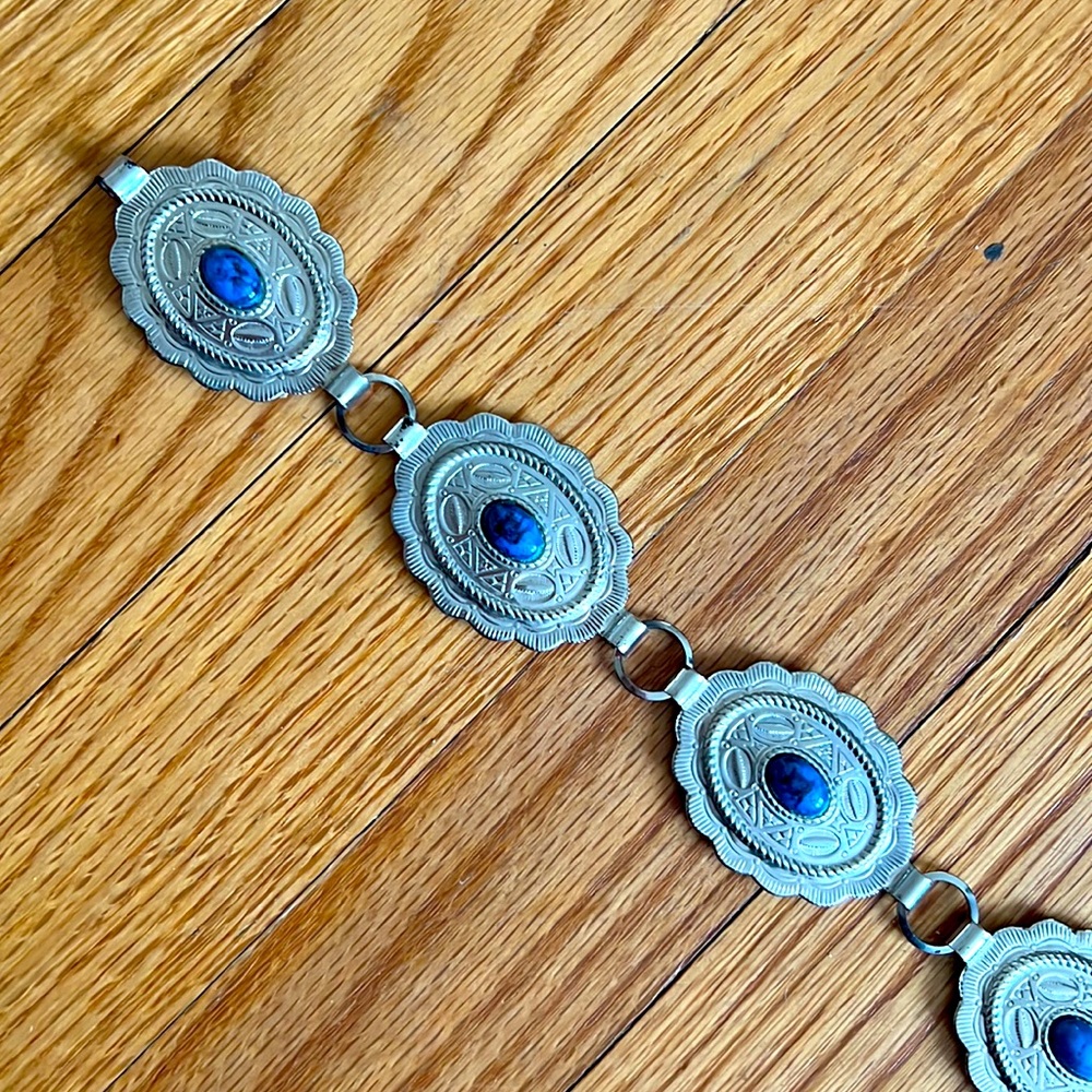 Silver and faux turquoise belt